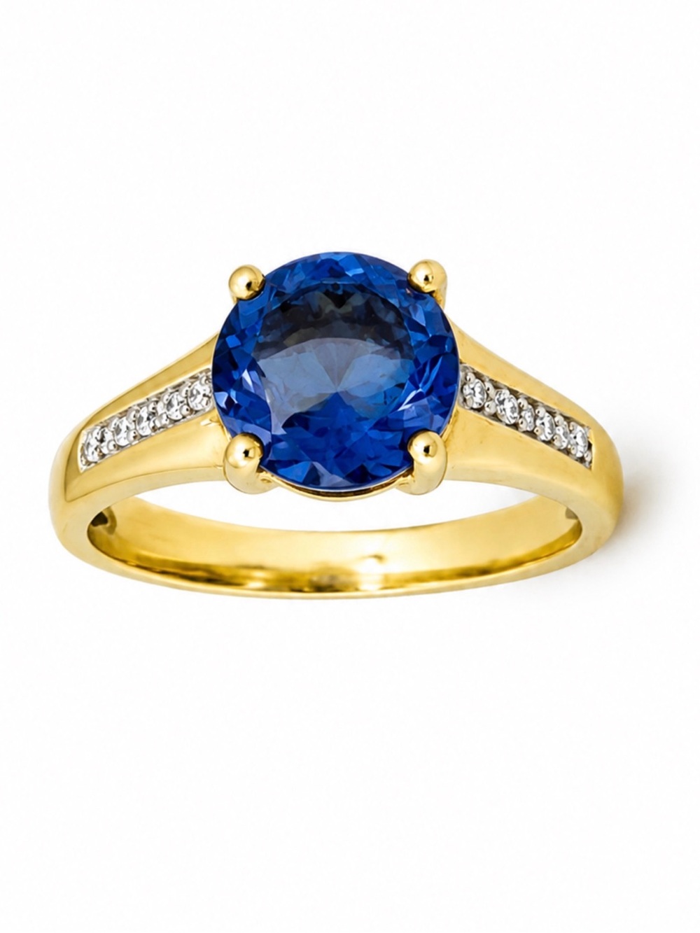 MACY’S • 925 Sterling Silver Gold Blue Tanzanite Statement Ring